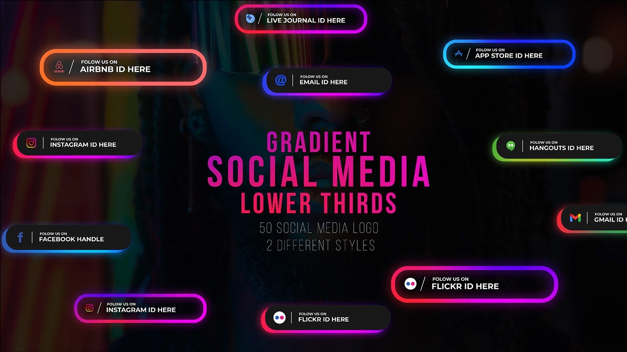 social media lower thirds free download free after effect template